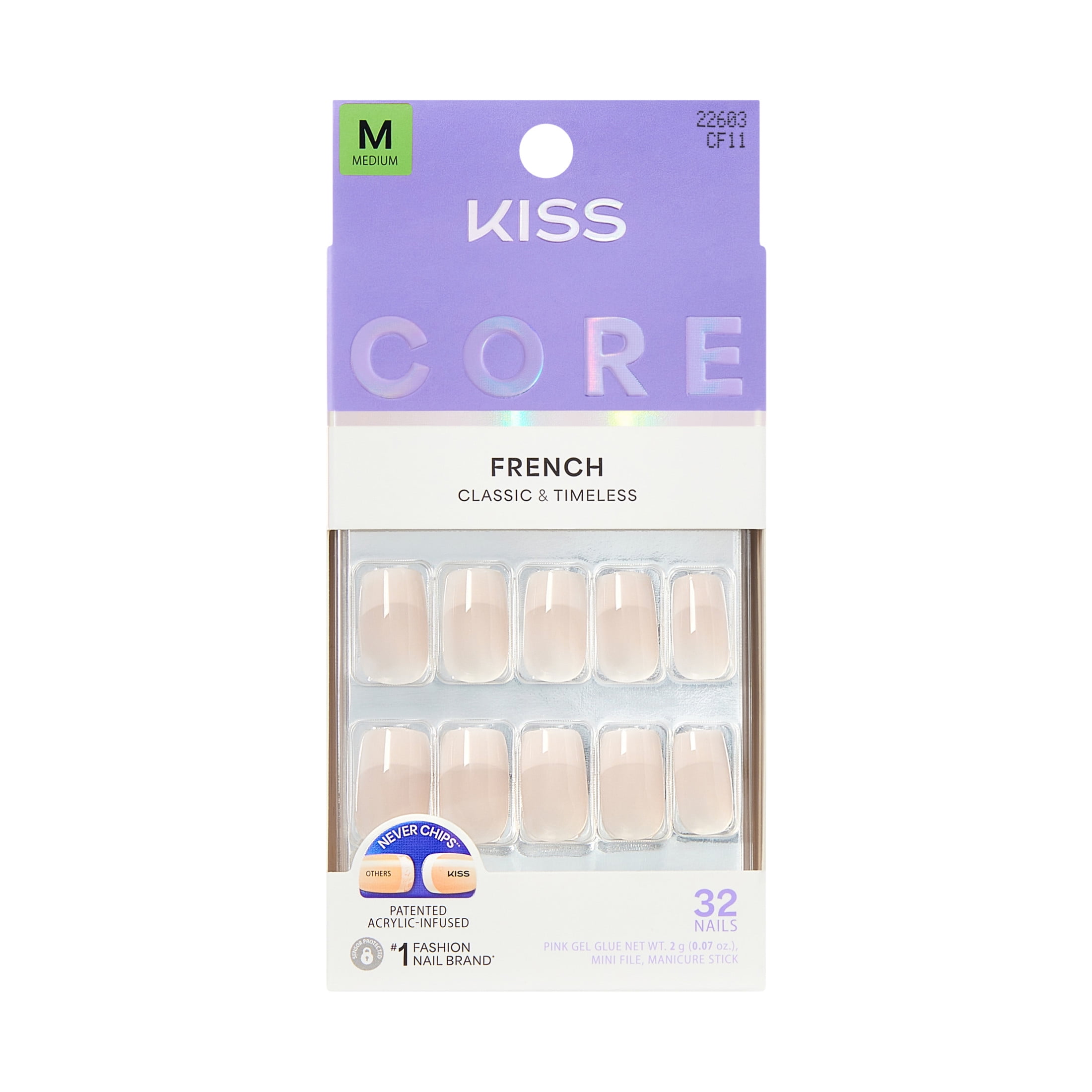 KISS WICKED X KISS Press on Nails, Shiz Chemistry Club, Blue, 28ct