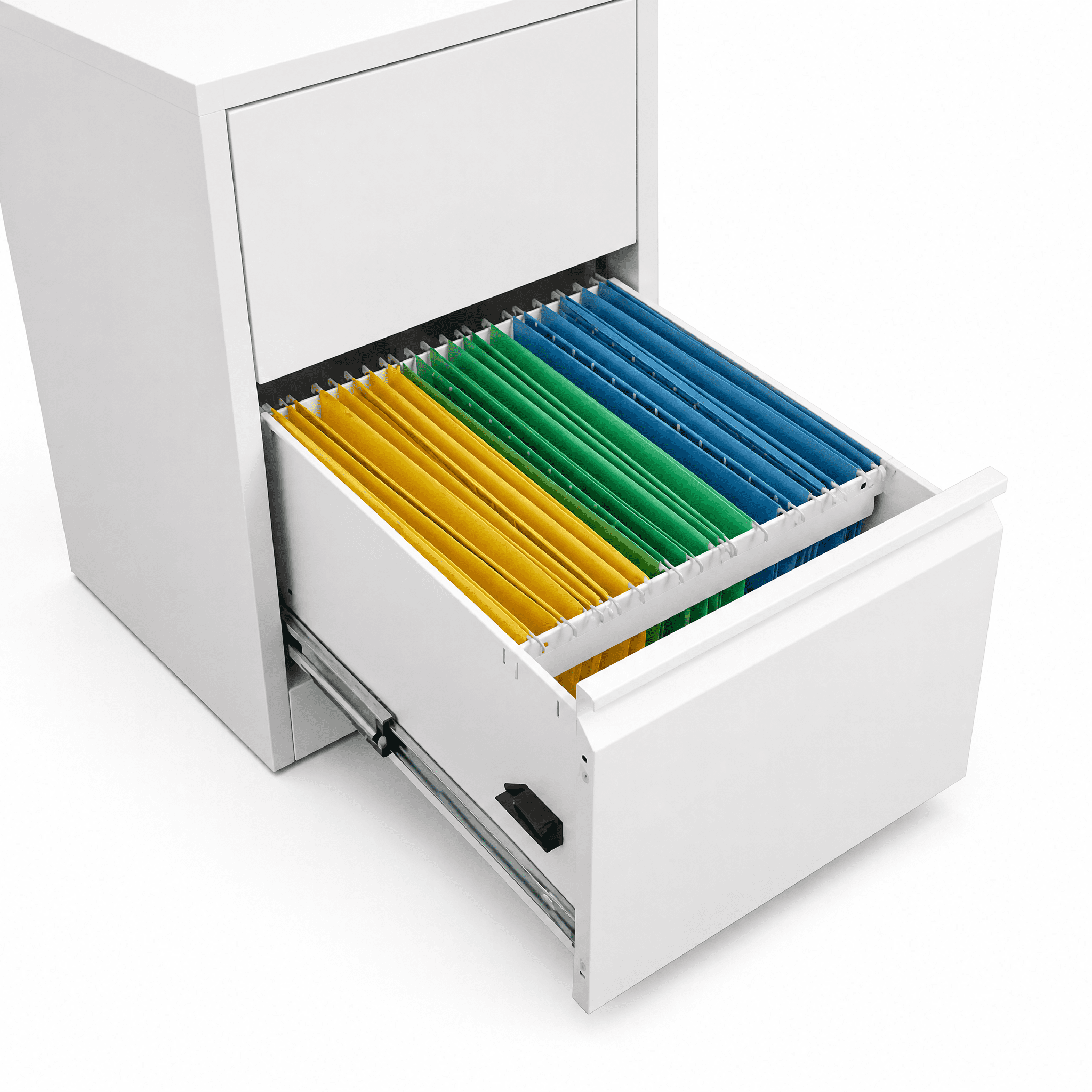 Lockable 3-Drawer Vertical Metal File Cabinet, Narrow Office Storage Cabinet with Anti-Tilt Interlocking Slide Rails, Fits A4/Letter/Legal Size Hanging Files, Assembly Required