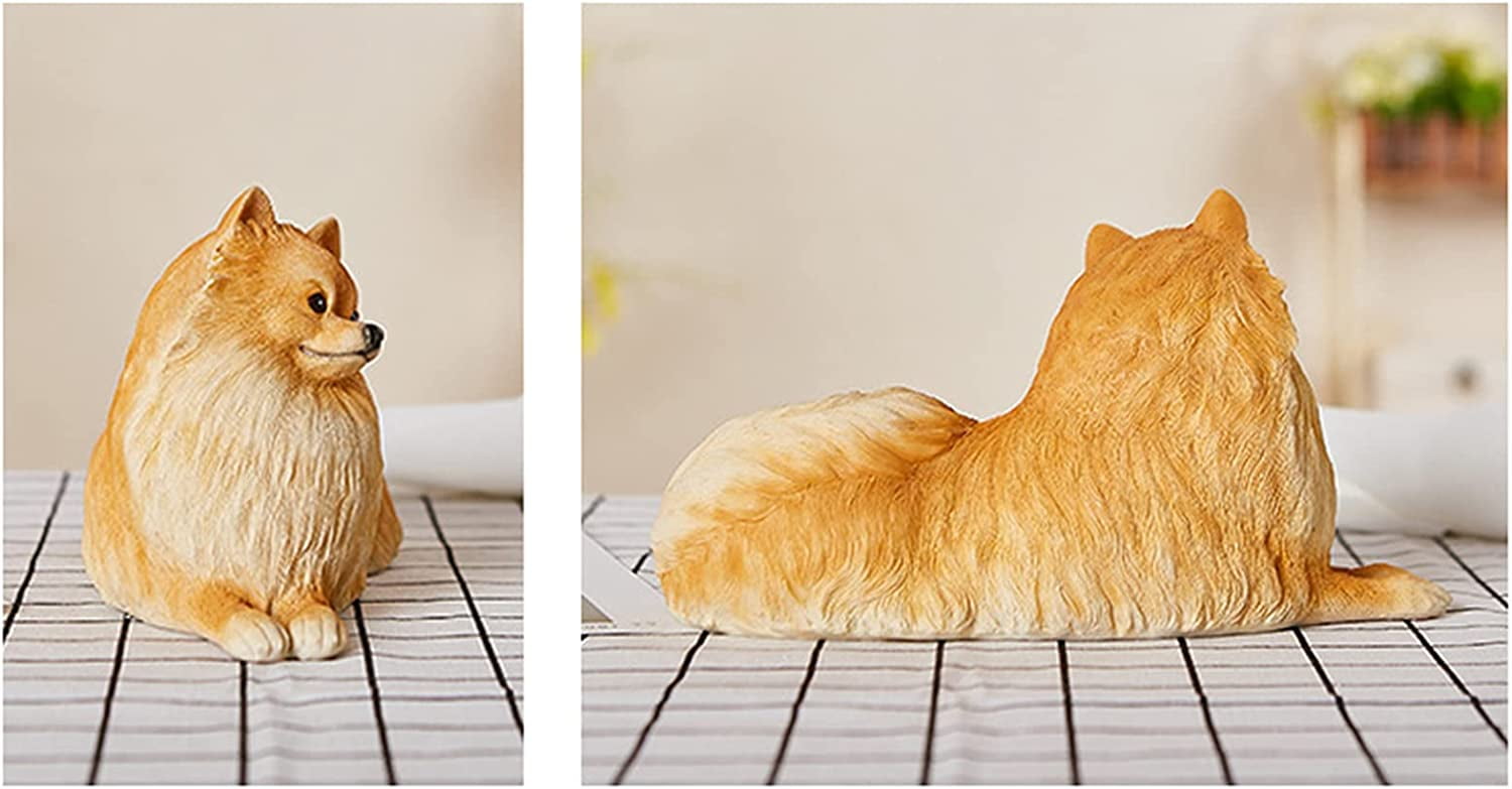 LANGM Dog Figurine Statue Realistic Polyresin Dog Sculpture Attractive