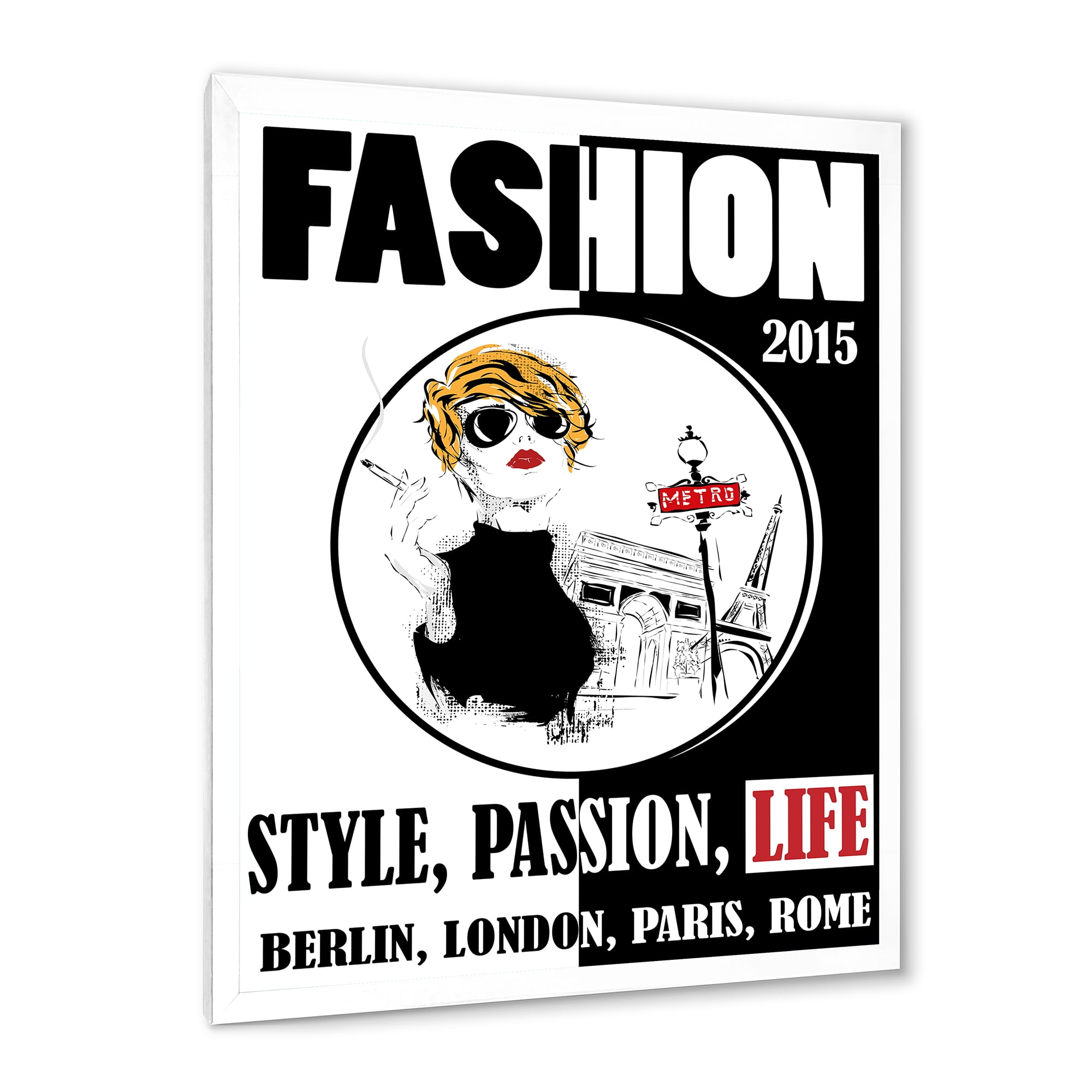 Designart 'Style Passion Life Fashion Woman I' Vintage Framed Art Print
