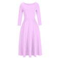 thumbnail image 3 of Women's Elegant Bell Sleeve Cocktail Party Dresses for Wedding Guest Fit and Flare Modest Church Midi Evening Dress, 3 of 5