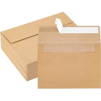 Brown Kraft Paper Envelopes 5.25"x7.25" , Self Seal Invitation Envelopes A7, 5x7 50 Count, 115gsm / 80LB