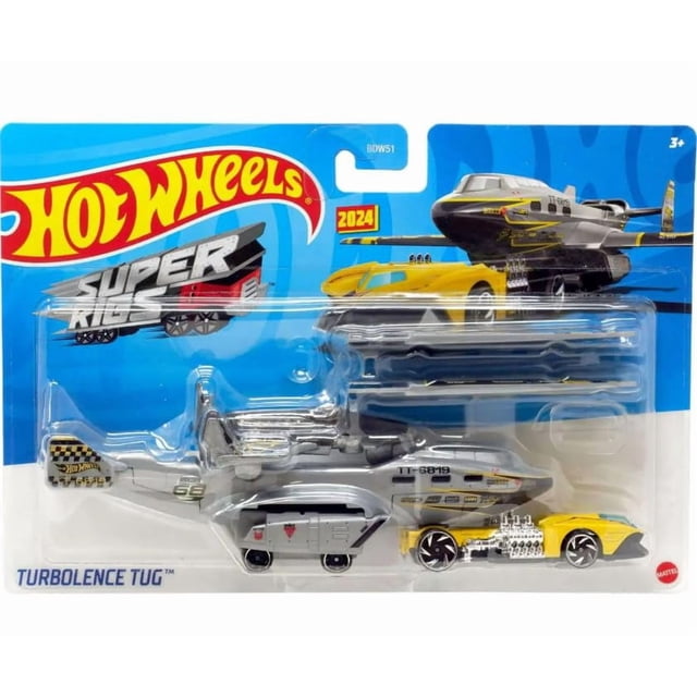 Camión de juguete Hot Wheels Turbolence Tug amarillo 2024