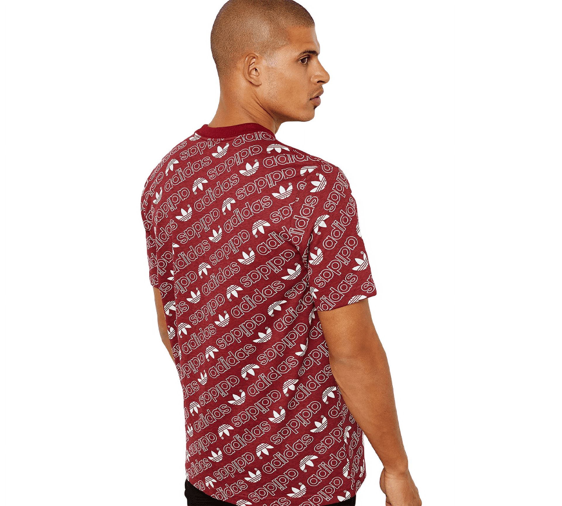 Adidas Men's Monogram T-shirt Burgundy Printed UK M