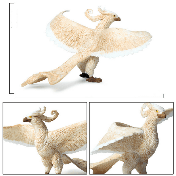 2pcs Phoenix Figure Model Toy Nature Children s simulation myth series wild animal toy bird fire phoenix mascot fire bird model doll decoration