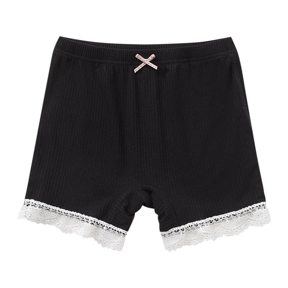 Htigea Girls Lace Shorts Dance Shorts Girls Bike Shorts Breathable Safety Shorts Black,130
