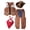 Coffee, variant on ANINEO Western Cowboy Character Clothes Performance Clothes Jacket Pants Suit Birthday Party Christmas Halloween Dress Up Clothing for Child