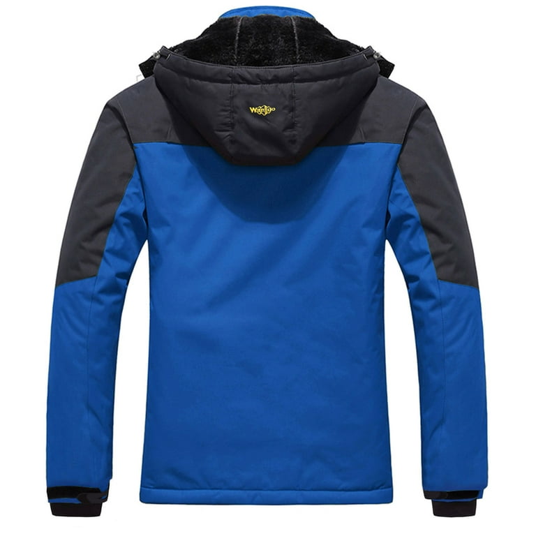 Wantdo Men's Waterproof Warm Ski Jacket Windproof Parka with Hood Blue S :  : Clothing, Shoes & Accessories