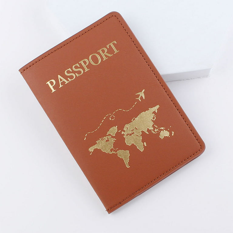 Couples Passport Holder,Map Passport Case PU Leather Passport Cover Travel  Wallet Document Book Organizer for Women Men 