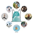 thumbnail image 6 of Daiia Teal Turquoise 1 Pattern Drawstring Backpack, Gym Bag, Lightweight Backpack, Water-Resistant Bag Travel Sports Backpack, Fitness Bag, Yoga Bag-Small, 6 of 6