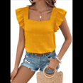 thumbnail image 2 of Top de Mujer con Cuello Cuadrado y Volantes de Corta Amarillo L, 2 of 10