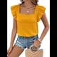 thumbnail image 2 of Top de Mujer con Cuello Cuadrado y Volantes de Corta Amarillo M, 2 of 10