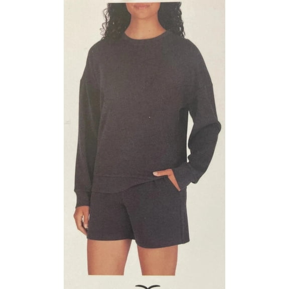 Lazypants Ladies' Long Sleeve Luxe Crewneck Color Charcoal Sweatshirt XL