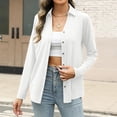 thumbnail image 4 of Comdrip Long Button Down Shirts for Women, Womens Long Sleeve Tops Button Down Shirts Casual Fall Tops Trendy Tops Button Down Women White M, 4 of 8
