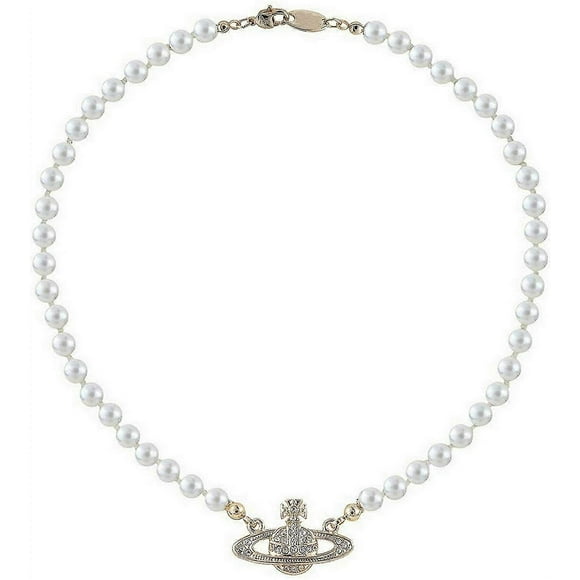 fong fong rhinestone faux planet saturn pearl necklace for women jewelry, fake pearl collar pendant a necklace men with charm for girls y2k jewelry la