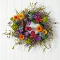 thumbnail image 5 of Nearly Natural 24" Spring Garden Artificial Flower Wreath with Twig Base, Multicolor, 5 of 6