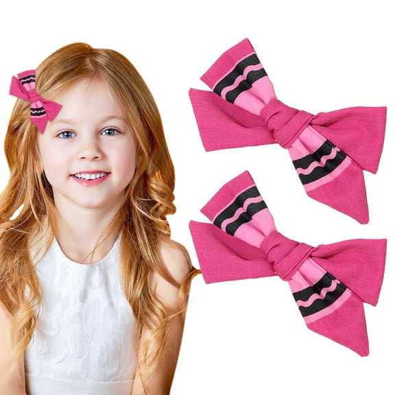 QIQUWOHUL Yellow Pencil Hair Bows For Girls Cute School Hair Barrettes Teacher Accessories Handmade Funny Clips