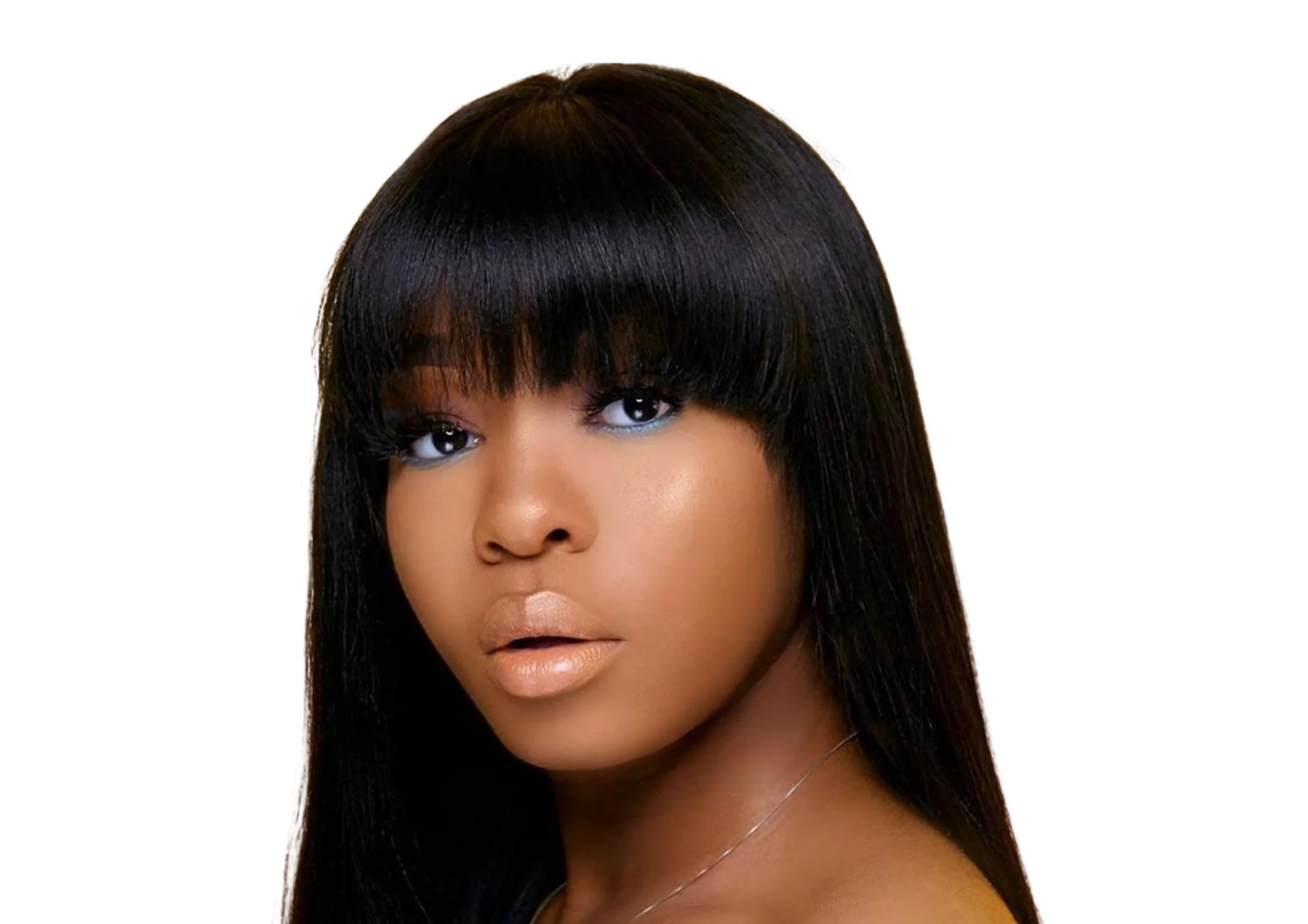 Straight Human Hair Wigs With Bangs