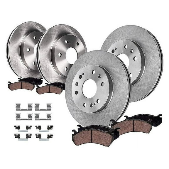 Front and Rear Brake Pad and Rotor Kit - Compatible with 2014 - 2018 Chevy Silverado 1500 2015 2016 2017