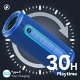 thumbnail image 6 of Portable Bluetooth Speaker IPX7 Waterproof Wireless Speaker with 30W Powerful Speaker 24Hrs Playtime Colorful Flashing Lights TWS Wireless Pairing for Outdoor/Party/Beach/Travel/Gifts Blue, 6 of 6