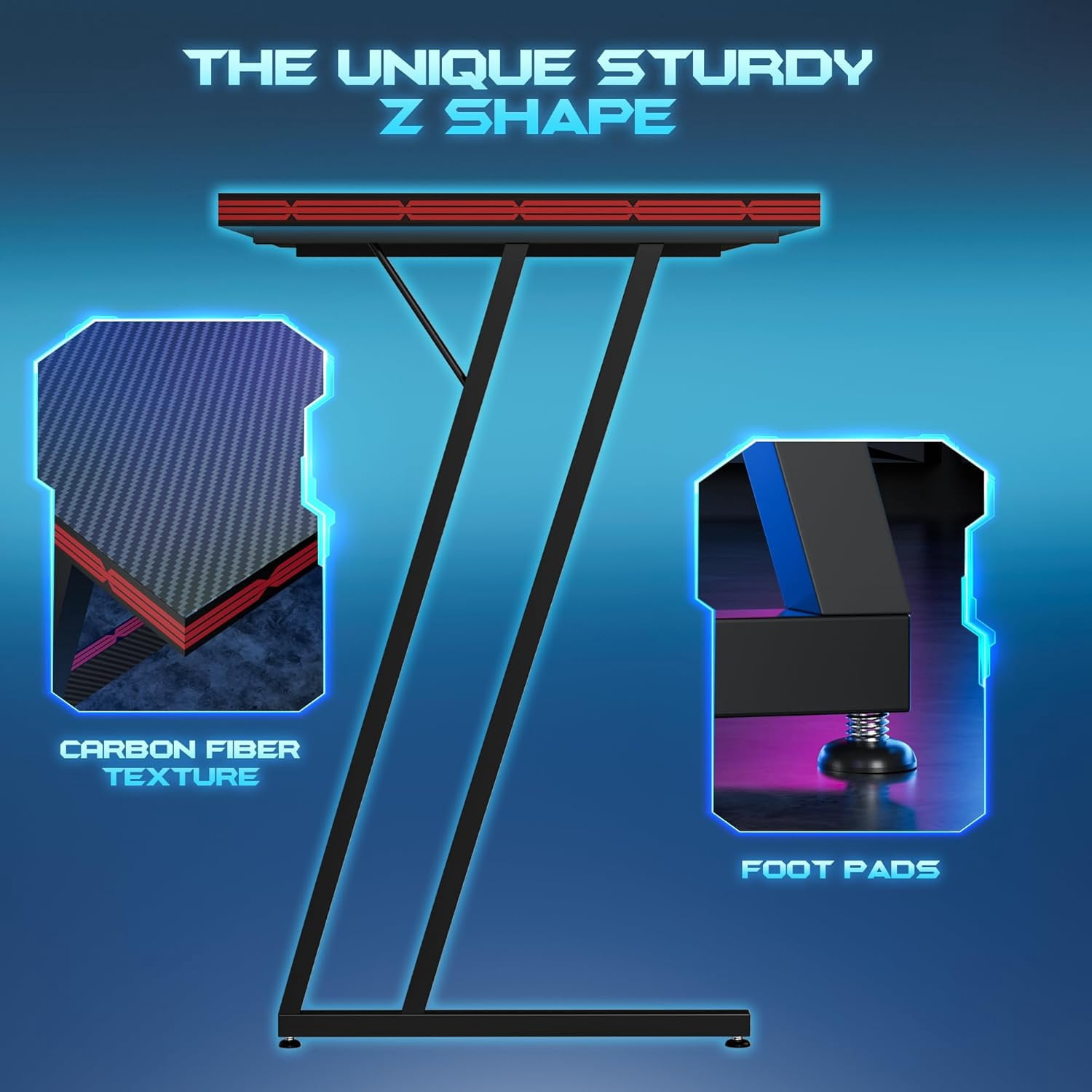 MorandiMal L Shaped Gaming Desk Computer Corner Desk PC Gaming Desk Table with Large Monitor Riser Stand for Home Office Sturdy Writing Workstation (Black, 51 Inch)
