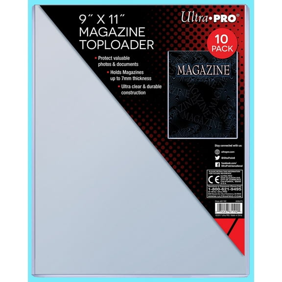 10 Ultra Pro 9"x11" Thick MAGAZINE HOLDER TOPLOADERS Pack Protector Document NEW