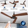 thumbnail image 6 of Dextrus 52" Ceiling Fan without Light,3-Blade Wood Ceiling Fan with Remote Control, Black& Walnut, 6 of 10