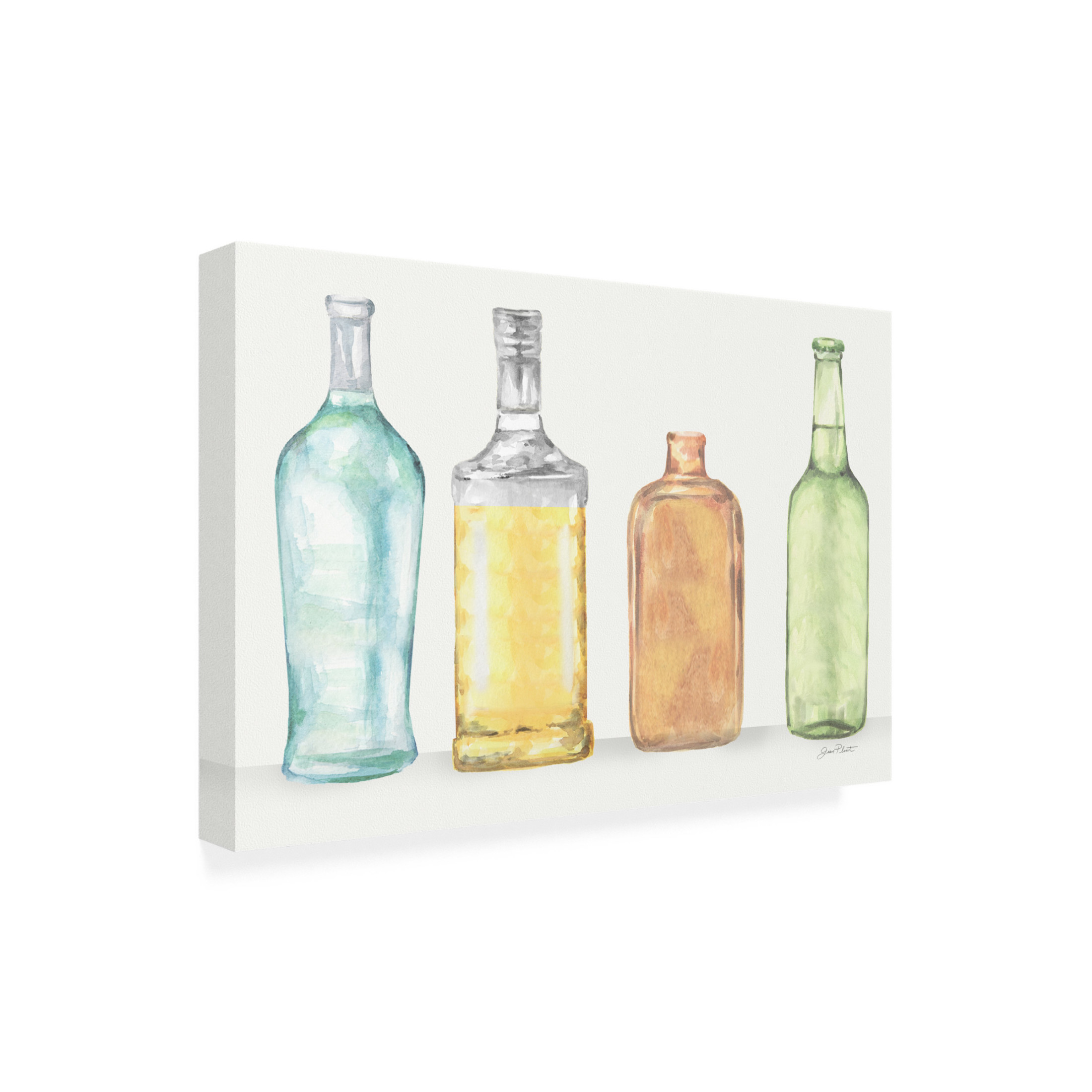 Canvas Wall Art - Jean Plout 'Glass Bottles A' Wall Art for Living Room, Bedroom, or Office Décor by Trademark Fine Art - 47 x 30 Inches