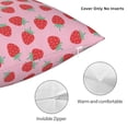 thumbnail image 3 of Wukai Hand Drawn Strawberry Premium Polyester Fleece Pillow Covers with Hidden Zipper Closure,Luxuriously Soft and Durable-18"x18", 3 of 7