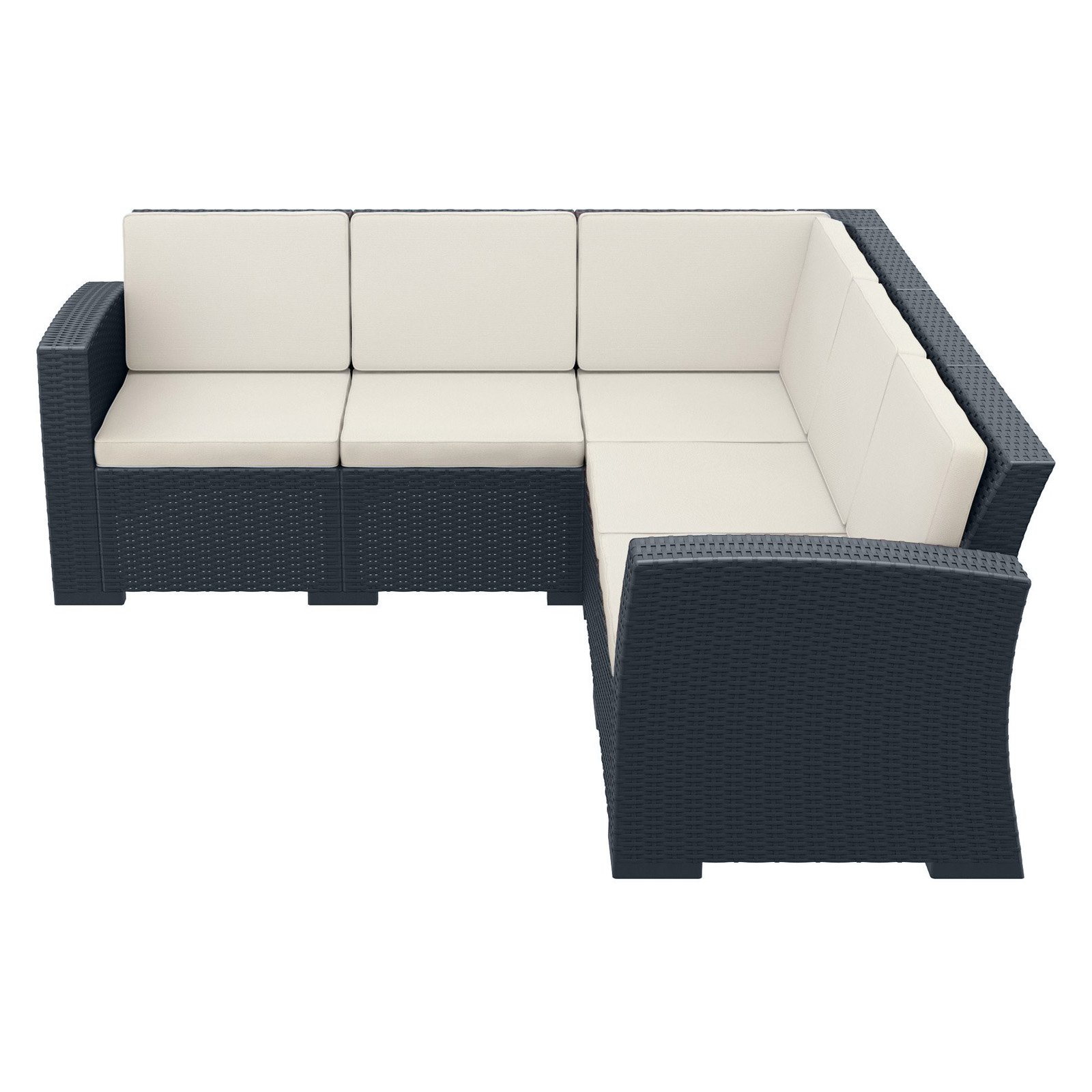 Compamia Monaco 5 Piece Outdoor Sectional in Brown with Cushion - image 3 of 11