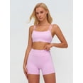 thumbnail image 5 of IBTOM CASTLE Layered Workout Sets for Women 2 Piece Polka Dot Sports Bra High Waist Shorts Gym Active Yoga Pilates Outfits S Pink, 5 of 5