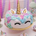 thumbnail image 4 of dcorations Gteau, Dor Licorne Gteau D'anniversaire/cake Topper, Licorne Klaxon Oreilles Et Cils Set Dcorations De Gteau, Licorne Dcoration De Fte, 4 of 5