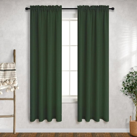 yubcxhop Mustard Yellow Curtains 54 Inch Length for Bedroom Kids 2 Panels Set Rod Pocket Bright Warm Autumn Decor Light Filtering Semi Sheer Linen Golden Yellow Gold Curtain for Living Ro