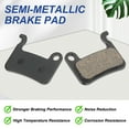 thumbnail image 4 of 2set Disc Brake Pad 1.28" x 1.06" Semi-Metallic Resin Bike Brake Pads with Spring and Pin for BB7 M355 M446 M640 Mountain Road Bikes, Black, 4 of 7