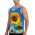 thumbnail image 2 of Gukieu Blue Sky Sunflower Print Men's Quick Dry Fitness Vest, Round Neck Sleeveless Fitness Bodybuilding Top-Large, 2 of 7