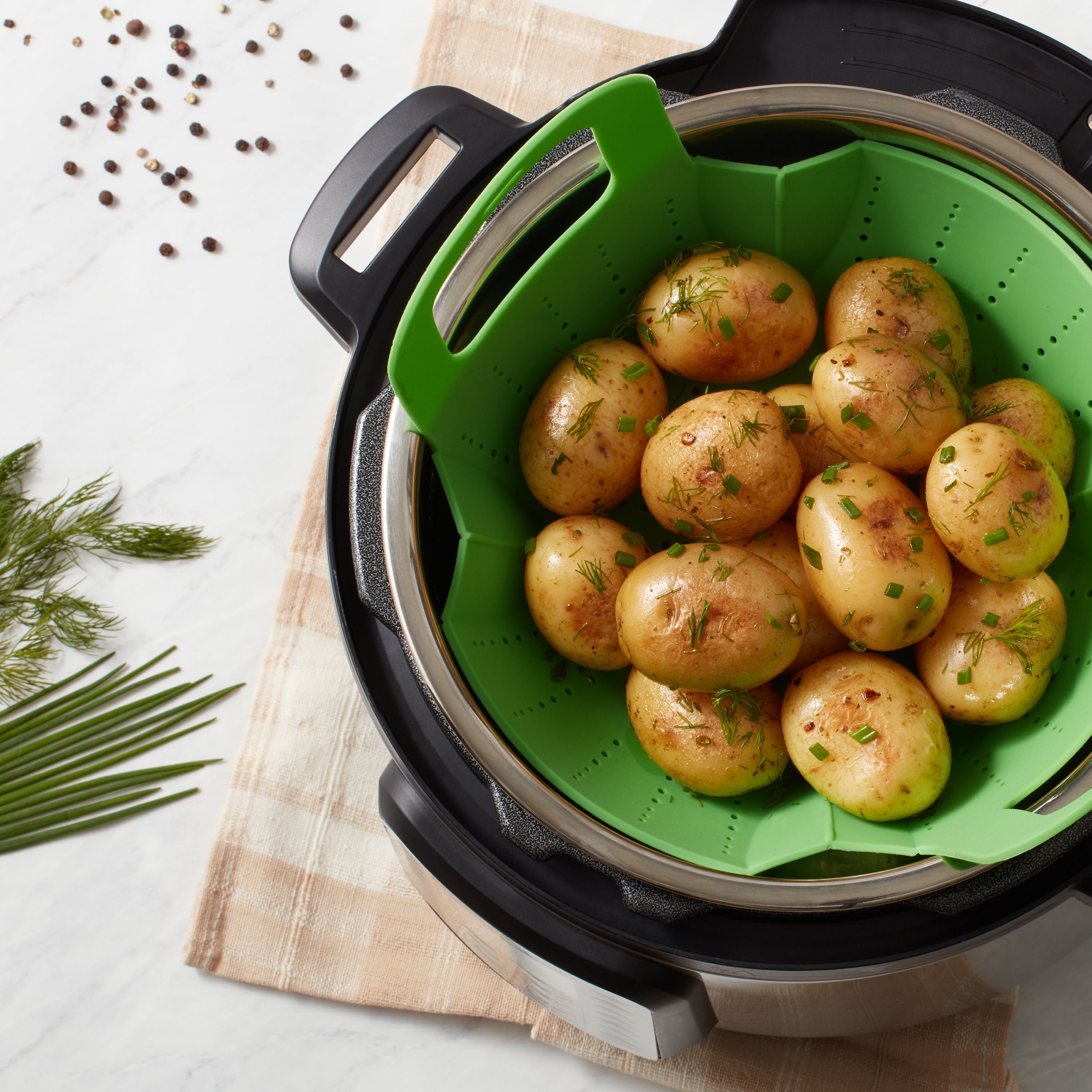 Instant Pot Steamer Basket Official Silicone Accessory Compatible with 6 quart and 8 quart Cookers in Green Walmart