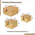thumbnail image 5 of 3 PCS Handwoven Seagrass Storage Baskets with Lid, Rectangular Household Organizer Bins, Multipurpose Storage Box for Home Organization, Stylish Gift Basket, 5 of 6