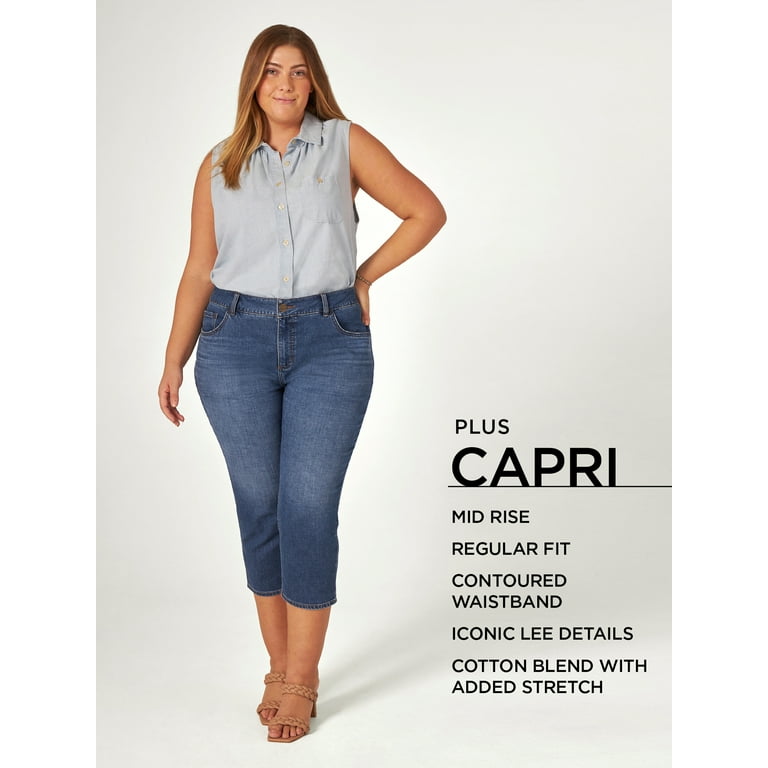 Lee Women s Plus Size Midrise Regular Fit Capri Pant