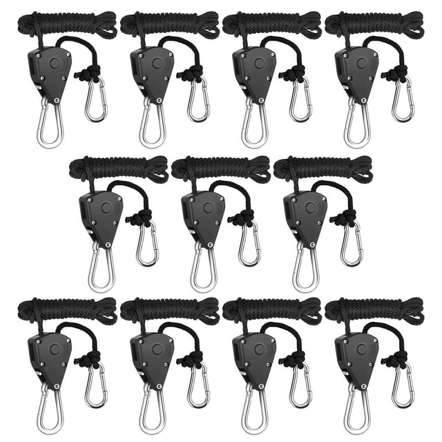 8pcs Pulley Ratchets Heavy Duty Rope Clip Hanger Adjustable Lifting Pulley Lanyard Hanger Kayak And Canoe Boat Bow Rope Lock Tie Down Strap