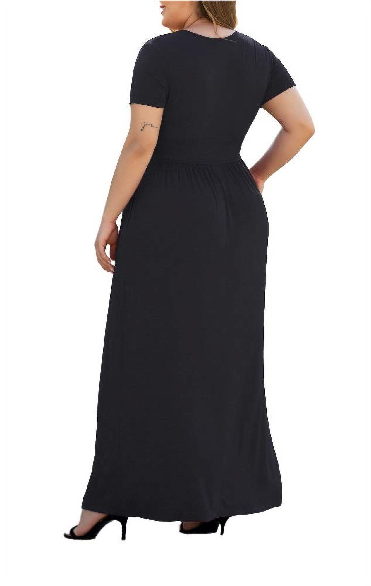Aiyino Women's Plus Size Maxi Dress, Black photo 5