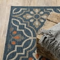 thumbnail image 3 of 5' x 7' Blue Orange Floral Lattice Indoor Outdoor Area Rug, 3 of 4