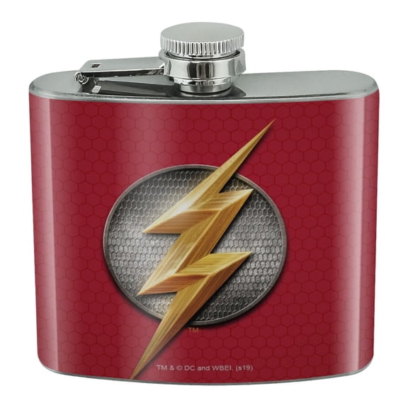 Justice League Movie Flash Logo Stainless Steel 5oz Hip Drink Kidney Flask