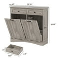 thumbnail image 5 of HARIPUL Double Tilt Out Trash Cabinet, 26 Gallon Trash Can Cabinet with Drawers & Handles for Kitchen, Gray, 5 of 8