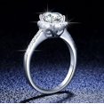 thumbnail image 3 of Anillo de moissanita s925 anillo de plata esterlina tarjeta de inicio 1 quilate bolsa redonda Mosan Diamond joyería de mujer, 3 of 4