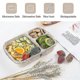 thumbnail image 2 of 4 Pack Bento Lunch Box,3-compartment Meal Prep Containers,lunch Box For Kids,reusable Food Storage, 2 of 5