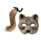 thumbnail image 3 of Conjunto de accesorios de cola de máscara de gato falso, accesorios de disfraces de cosplay de animales para espectáculos escénicos Café, 3 of 8