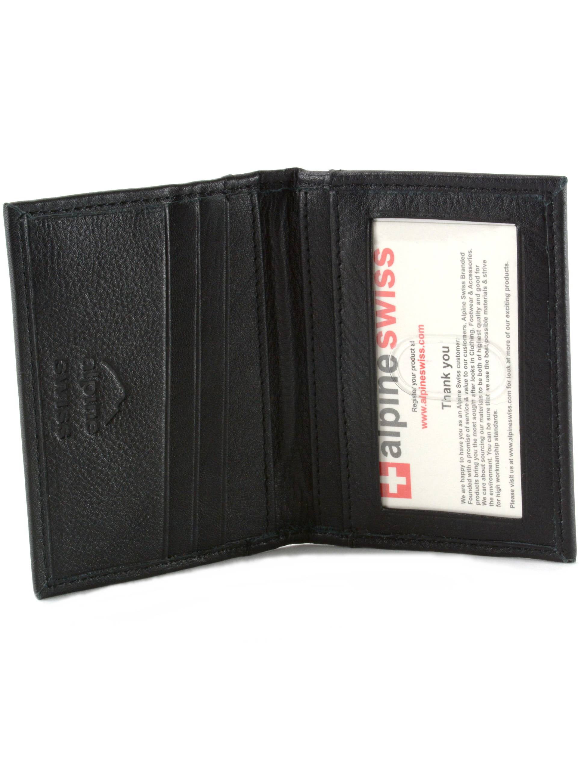 Alpine Swiss Thin Front Pocket Wallet Business Card Case 2 ID