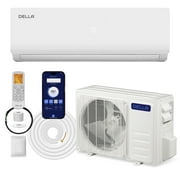 Della 12000 BTU 19 SEER Mini Split Air Conditioner Ductless Inverter System 208-230V with Heat Pump, WIFI Smart Control, Pre-Charged Condenser and 16.4-FT Installation Kit AHRI