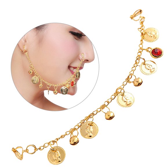 Indian Nose Chain Ethnic Non Piercing Nostril Ring Chain Ear to Nose Chain