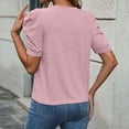 thumbnail image 5 of Womens Tops Summer Sweater Long Tunic Dressy Casual Blouses Business Cute Trendy Short Sleeve Shirt,Pink M, 5 of 6